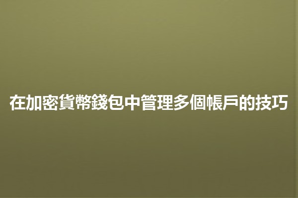 在加密貨幣錢包中管理多個帳戶的技巧💼💰