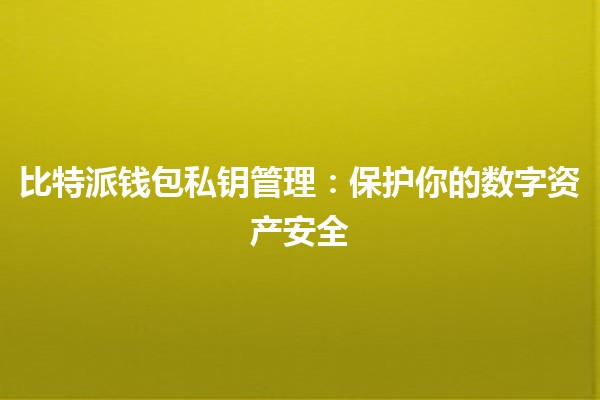 💼 比特派钱包私钥管理:保护你的数字资产安全 🔒 💼 比特派钱包私钥管理:保护你的数字资产安全 🔒